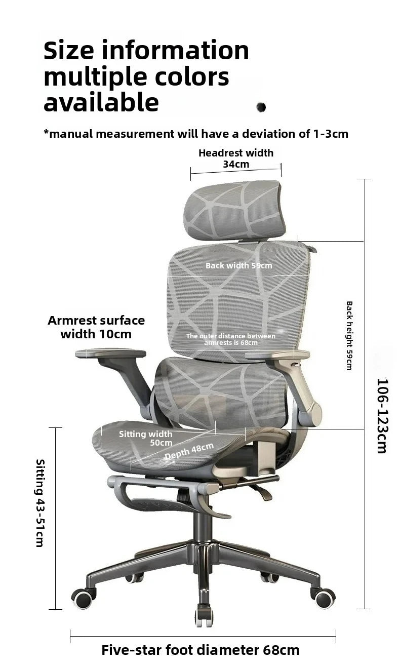 Air Titan kontor- og gamingstol i fuld mesh med ergonomisk lændestøtte i tre zoner til computer- og skrivebordsbrug for studerende, med ventilerende design