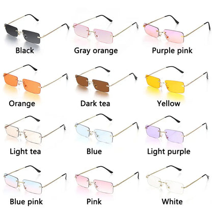 Fashion Rimless Rectangle Sunglasses Women Luxury Design Sun Glasses Ladies Retro Gradient Eyewear Summer UV400 Sun Shades