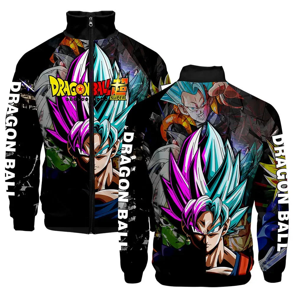 Anime Goku Dragon Ball Jacket Men Women Harajuku Hip Hop Japanese Zip Up Hoodies Goku Clothes Stand Collar Sweatshirt