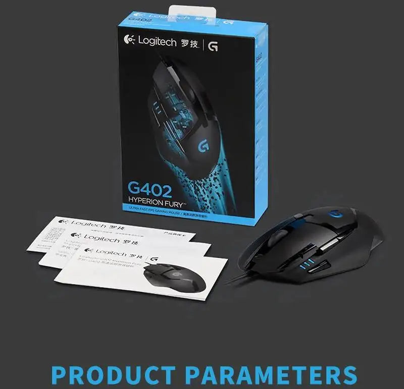 „Logitech G402“ žaidimų pelė su „Fusion Engine“ technologija, 4 DPI nustatymais, 32 bitų procesoriumi ir neslystančia danga profesionaliam konkurenciniam žaidimui