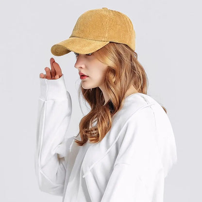 Unisex Corduroy Corduroy Baseball Cap Adjustable Sun Hat Hip Hop Cap Men