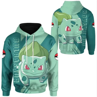 New Pokémon Pikachu Children Printed Top cosplay Hooded Fashion Trendy Casual Long-sleeved Pullover Sweatshirt Birthday Gift