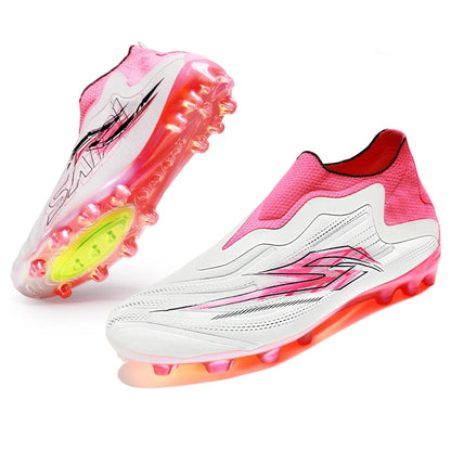 Chaussures de football pour adultes, crampons AG FG, légères, antidérapantes, avec longues pointes, résistantes à l'usure, pour terrain de gazon extérieur.