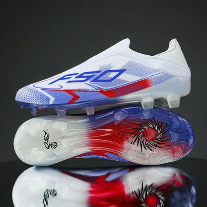 Nouvelles chaussures de football pour hommes, modèle tendance, de haute qualité, mi-hautes, légères, antidérapantes, crampons d'extérieur pour l'entraînement sur gazon.