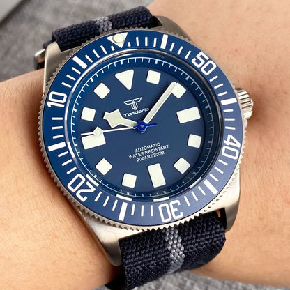 Titanium Case Tandorio 42mm Retro FXD NH35 PT5000 Mechanical Men Watch Sapphire 200M Diver Watches Luminous Montres hommes