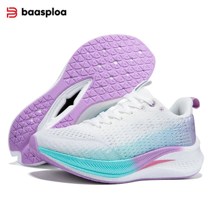 Baasploa Men Running Shoes Professional Training Women Carbon Plate Mesh Breathable Sneakers Male Lightweight Unisex Sport Shoes
