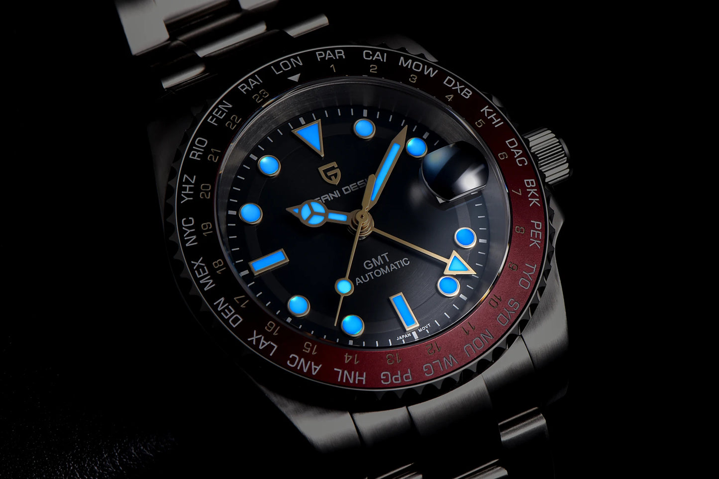 PAGANI DESIGN V4 40MM GMT NH34 Luxury Men's Watches Top Fashion Automatic Mechanical Watches for Men Sapphire Waterproof Clock