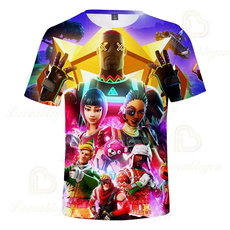 Detské letné tričko Fortnite Victory Royale Ninja Fashion 3D s krátkym rukávom, detské oblečenie s kreslenou potlačou