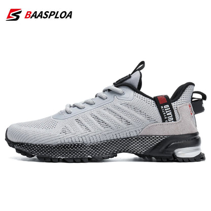Baasploa professionele hardloopschoenen voor heren, lichtgewicht designer mesh sneakers voor heren, veterschoenen voor outdoor sport en tennis