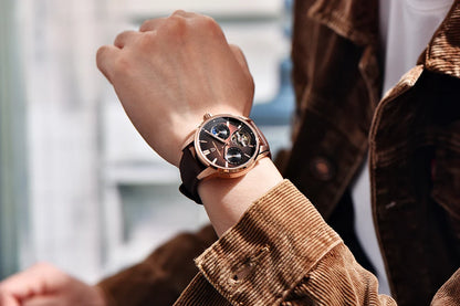PAGANI DESIGN – Montre mécanique de luxe pour homme, 41 mm, verre saphir, bracelet en cuir, étanche, style pilote, avec tourbillon et phase de lune
