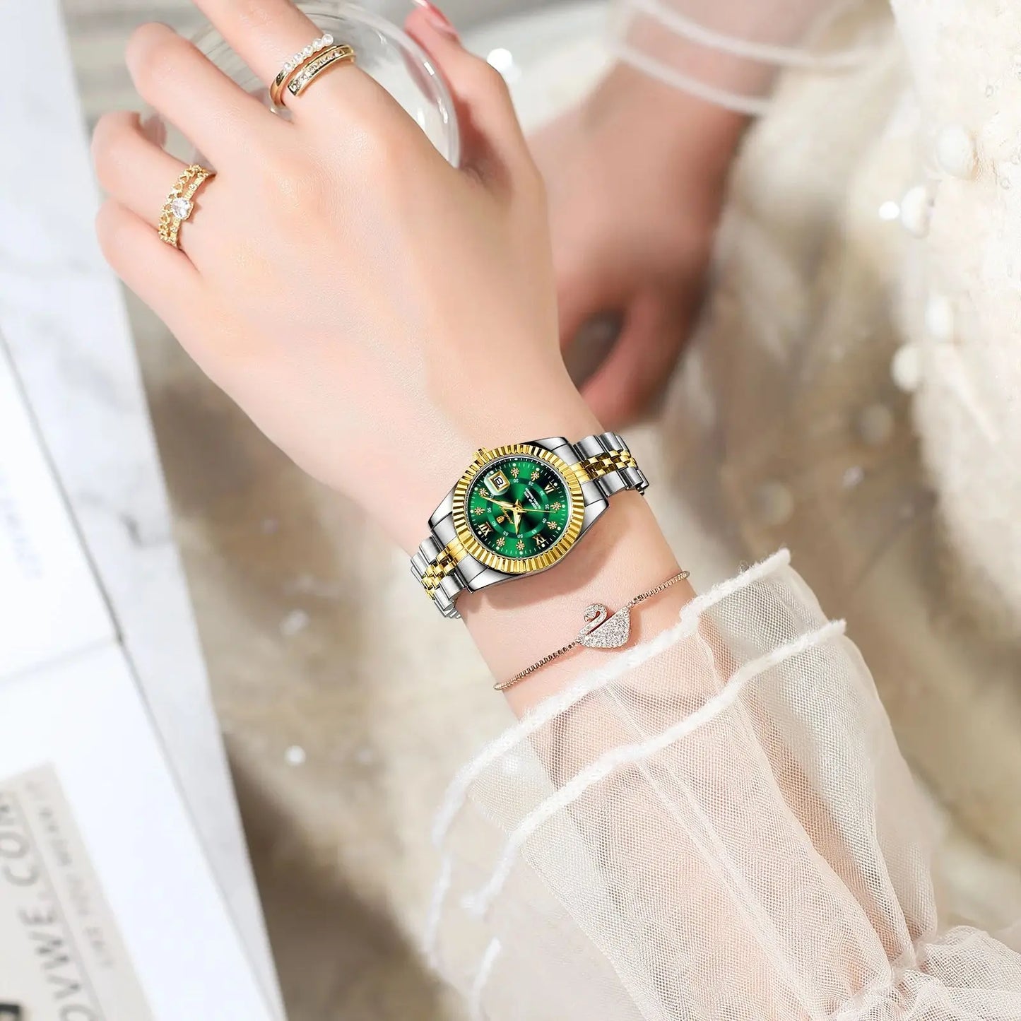 POEDAGAR Top Luxury Ladies Wristwatch Waterproof Luminous Date Casual Women Watch Stainless Steel Quartz Fashion Women's Watches