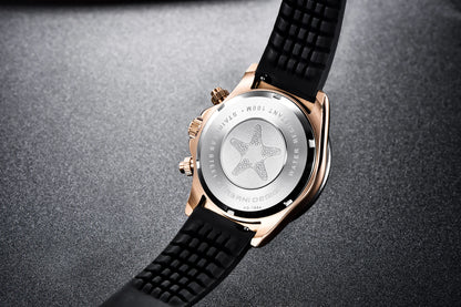 PAGANI DESIGN New Gold Blue Luxury Quartz Watch For Men Gift Box VK63 Movt Chronograph Sapphire Crystal Stainless Steel Watch