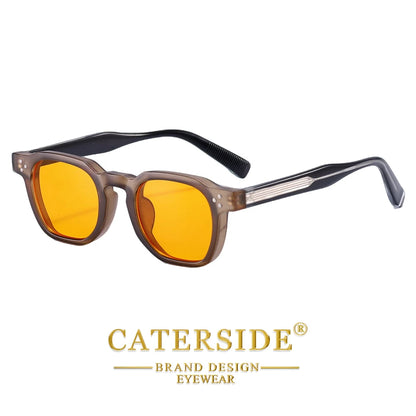 CATERSIDE New Retro Punk Men Sunglasses Square Personalized Design Glasses Women's Fashion Party Glasses Festival Gift 2 Pieces