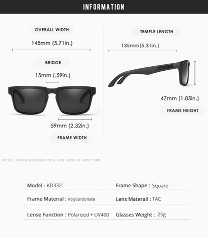 Kdeam High Quality Original Brand Design Polarized Sunglasses for Women Men Fashion Unisex  Trendy Outdoor Eyewear For Couple