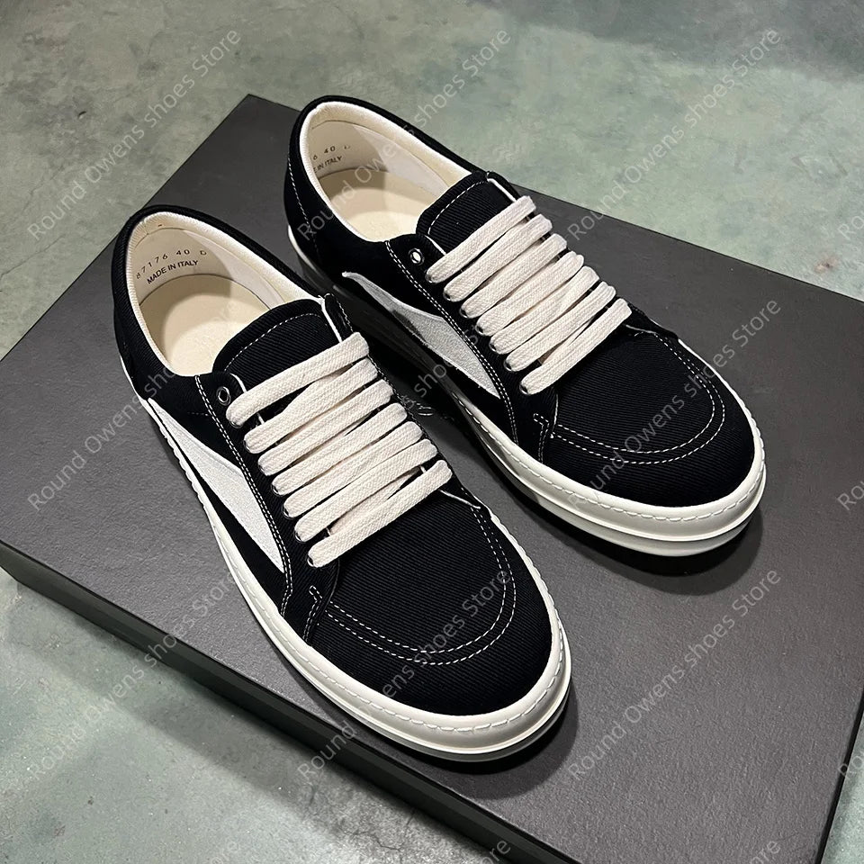 Casual Shoes Men Low Top Quality Denim Lace Up Thick Sole Luxury Designer Hip-hop Dunk Sport Trainers Women Summer Flat Sneakers