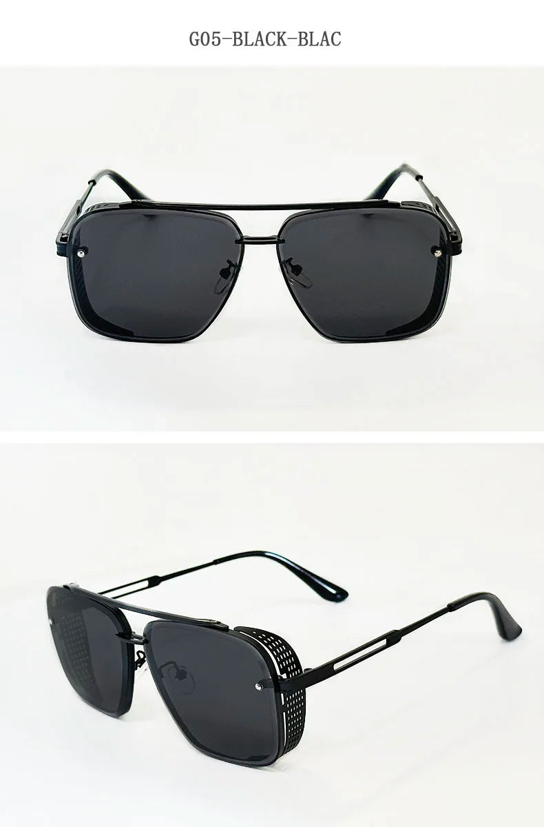 2025 Steampunk Sunglasses For Men Retro Square Punk Sunglasses Women Trendy Luxury Fashion Glasses Gafas De Sol Hombre Zonnebril