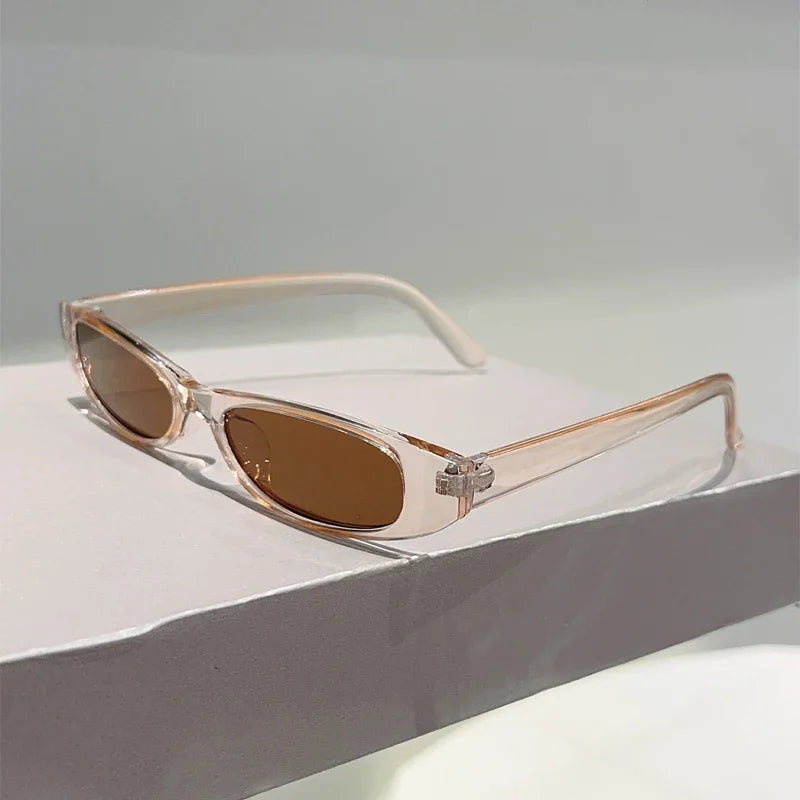 KAMMPT Narrow Oval Sunglasses Women 2025 New Fashion Outdoor Decor Shades Trendy Luxury Brand Design Vacation Casual Sun Glasses