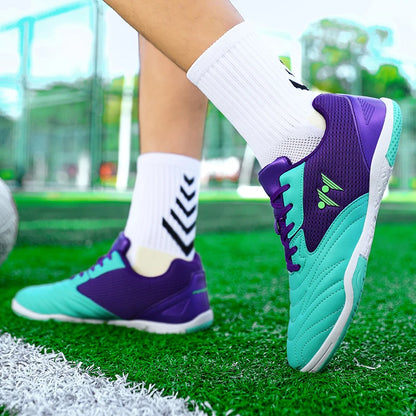Nye fodboldstøvler til mænd i høj kvalitet til græs – højskaftede futsal-sneakers, skridsikre fodboldsko til kamp, indendørs og udendørs sport
