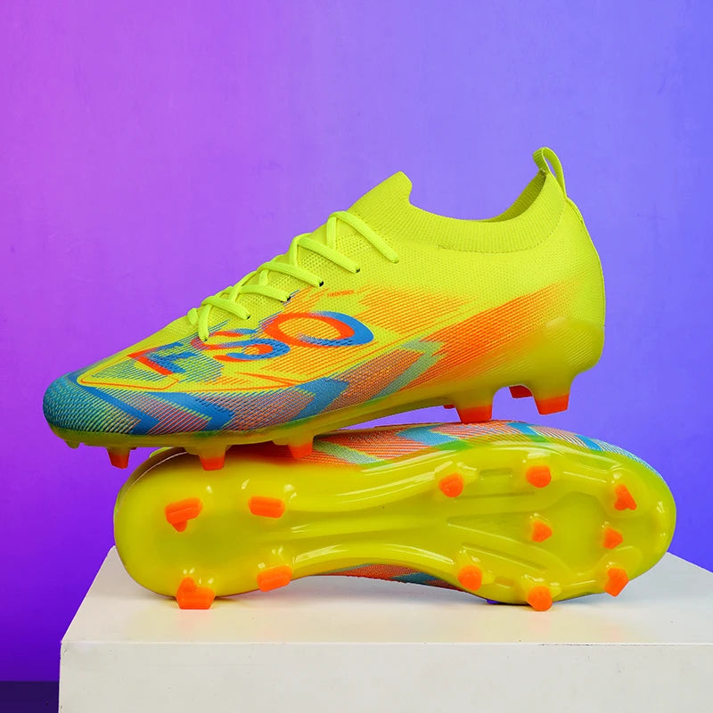 Nouvelles chaussures de football pour hommes FG, chaussures de football ultralégères, chaussures d'entraînement en plein air, chaussures de match de football, crampons longs antidérapants, livraison directe