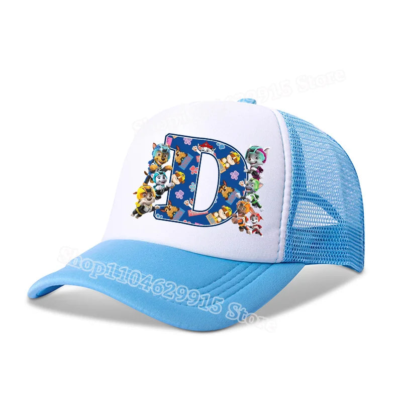 Paw Patrols Baseball Cap Boys Girls Cartoon Anime Chase Skye A-Z Letters Print Hat Summer Athleisure Adjustable Casual Hats Gift