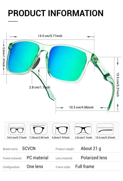 SCVCN Women's Sunglasses 2026 Polarized Men Camping Hiking Driving Glasses Sports UV400 Lenses Y2K Glasses Luxury Eyewear