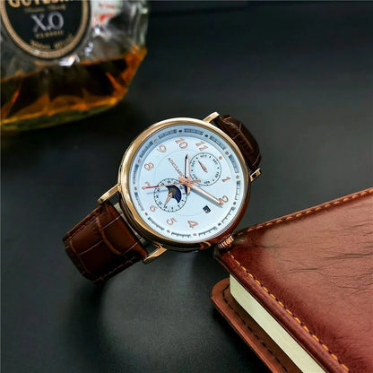 High-End Luxury Men's Mechanical Watch, Fully Automatic Skeleton Design, Fashionable Business Casual Niche Versatile Stylish Trendy Men's Wristwatch, Best-Selling Watch, Top Choice for Men's Gifts, Brand Name Watch, Preferred