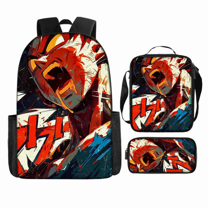 Dragon Ball 3Pcs/Set Backpacks Goku Vegeta Cartoon Print Lunch Bag Pencil Bags Student Casual School Bags Return To School Gift