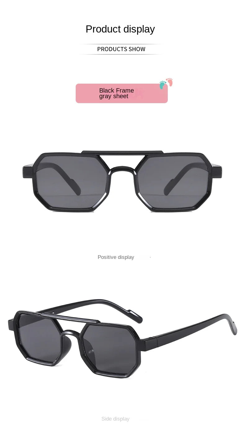 Children’s Sunglasses Vintage Double-beam Sun Glasses UV400 Outdoor Girl Boy Fashion Glasses Classic Square Kids Sunglasses