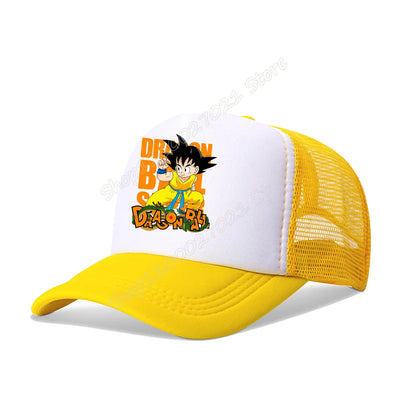 Dragon Ball Goku Peaked Cap Cartoon Pattern Baseball Caps Kawaii Anime Summer Breathable Mesh Hat Parent-child Hats Peacoat Gift