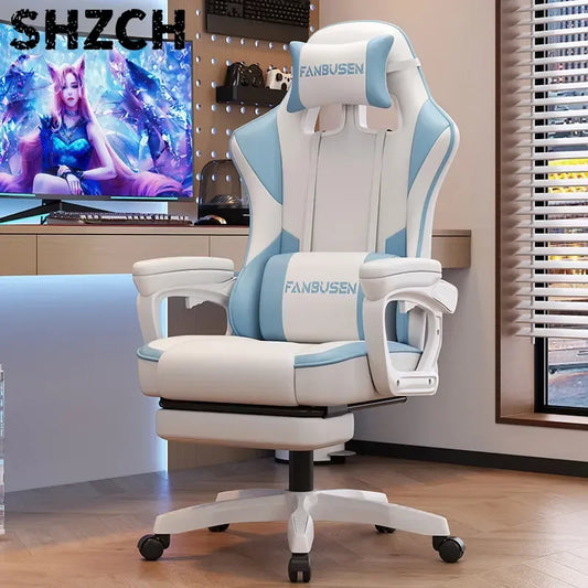 Chaise de jeu pour esports, chaise d'ordinateur pour la maison, confortable, ergonomique, inclinable, avec dossier réglable en hauteur, idéale pour les dortoirs.