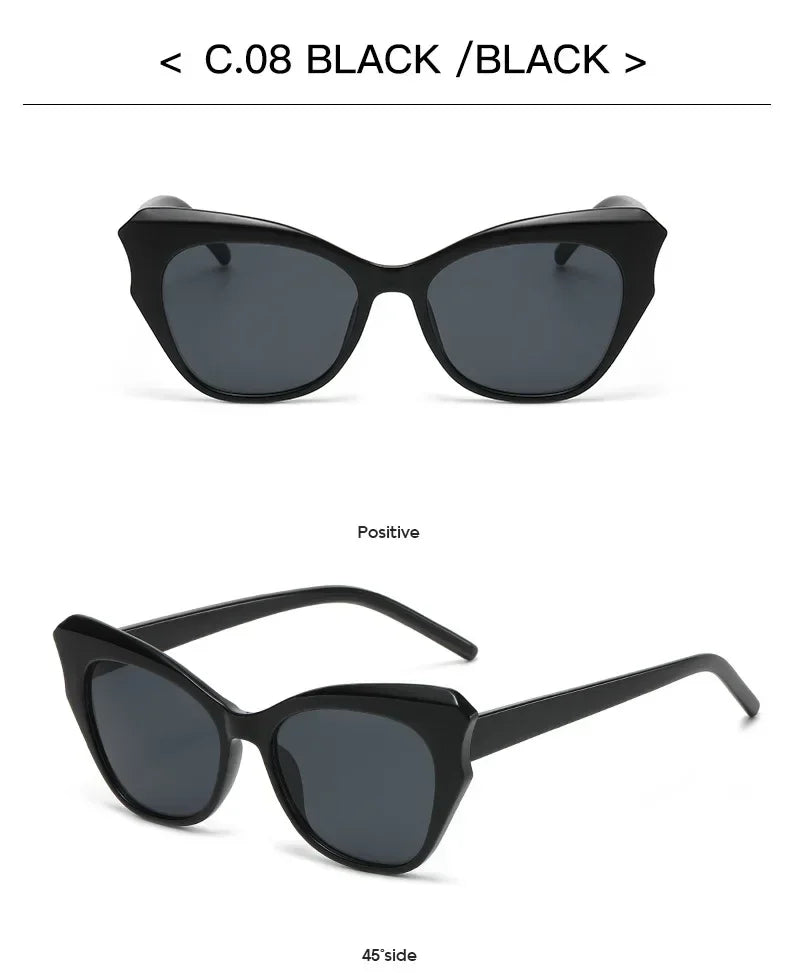 Fashion Cat Eye Sunglasses Women Vintage Sun Glasses Female Cateye Frame Mirror Retro Luxury Traveling Gradient Oculos De Sol