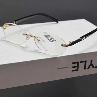 New Rimless Sunglasses Oval Fashion Popular Women Men Shades Small Ellipse Sun Glasses for Female Male Party Traveling Glasses