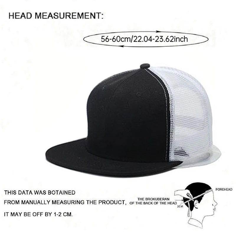 2025 Simple Fashionable New Flat Edge Mesh Hat Outdoor Leisure Sports Sunshade Baseball Hat Daily Commuter Decoration HipHop Hat