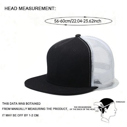 2025 Simple Fashionable New Flat Edge Mesh Hat Outdoor Leisure Sports Sunshade Baseball Hat Daily Commuter Decoration HipHop Hat