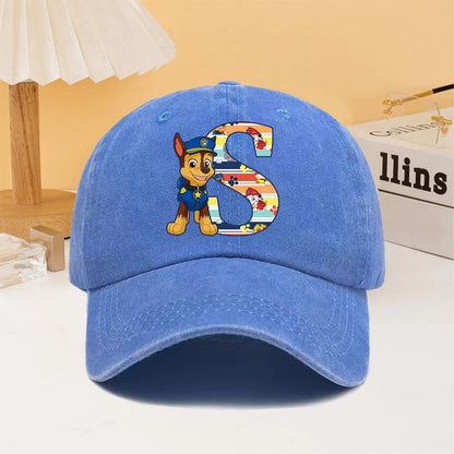 Paw Patrol Fashion Baseball Cap for Men Women Cartoon Letter A-Z Printed Peaked Caps Male Female Summer Hip Hop Sunshade Hat