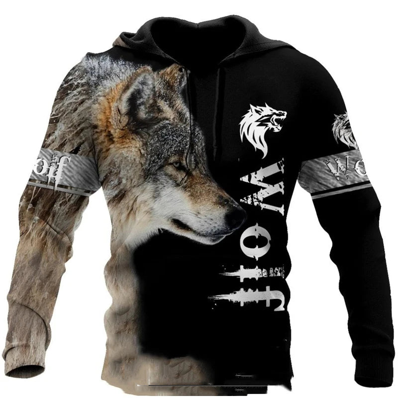 Wolf Printed Hoodies Men 3d Hoodies Brand Sweatshirts Jackets Quality Pullover Fashion Tracksuits Animal Streetwear Out