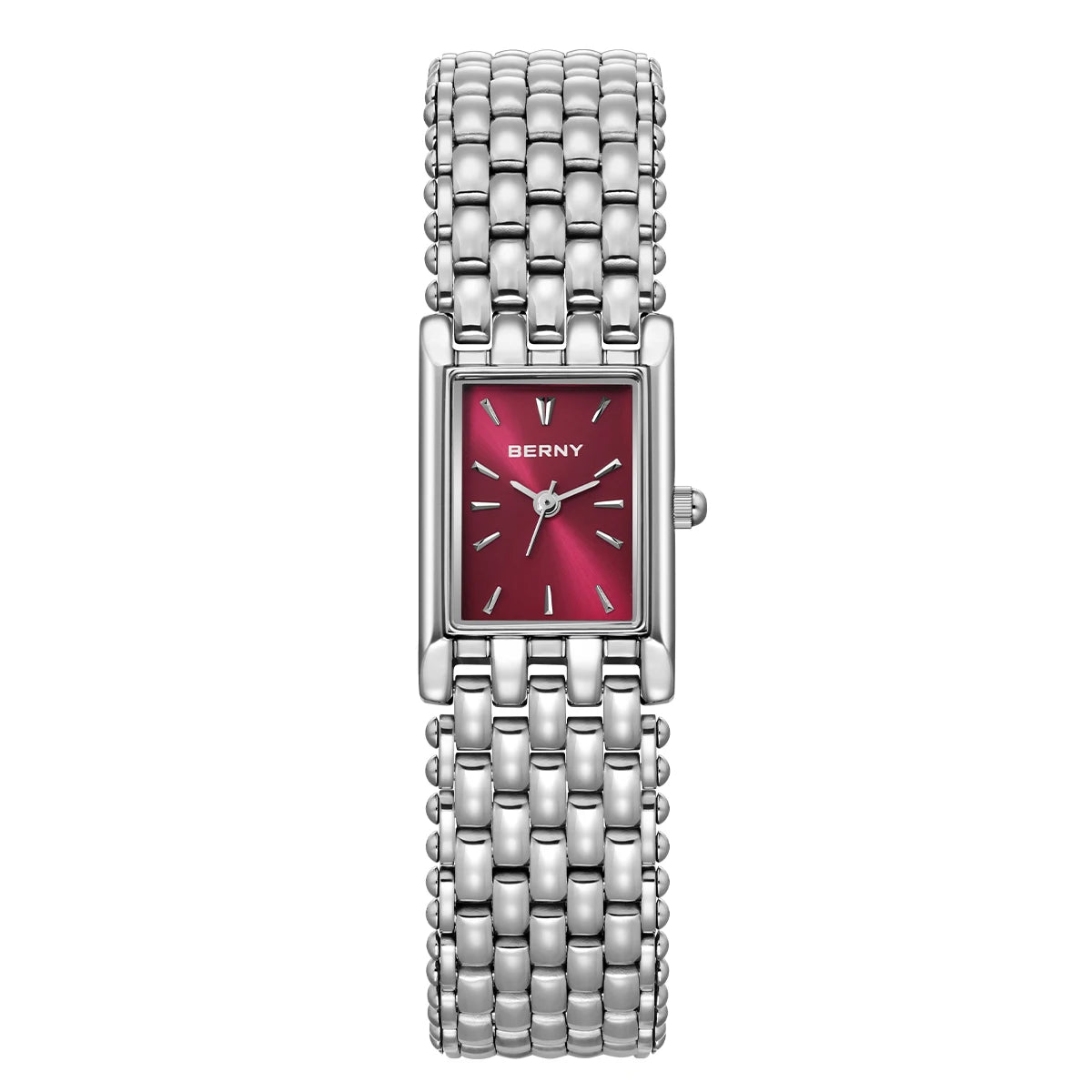 BERNY Square Watch for Women Quartz Ladies Wristwatches Stainless Steel Women Small Dial Watch Luxury Casual Fashion Watches