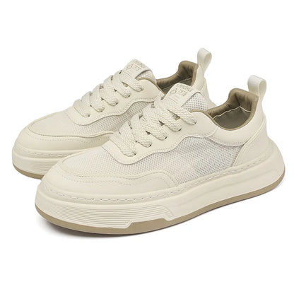 Men's Ultralight Breathable Mesh Sneakers 2025 Fashion Thick Sole Casual Shoes Comfortable Lace-up Trainers for Daily Walking