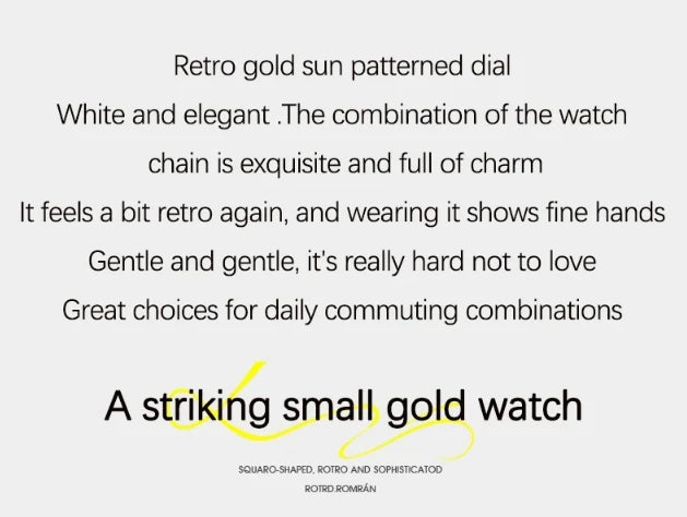 New Gold Watch Women Light Luxury Brand Waterproof Simple Retro Steel Strip Female Student Temperament Fashion Quartz Wristwatch