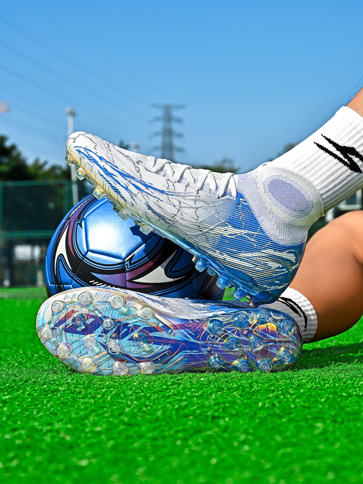 Chaussures de foot Premium AG FG, tige en tissu PU doux au toucher, semelle antidérapante en TPU, qualité fiable pour l'entraînement et la compétition
