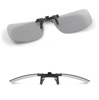 CAPONI New Sunglasses Clip For Men Square Polarized Photochromic Glasses Clip Flipped Up Protect Eyes Light Clip On Frame BS1282