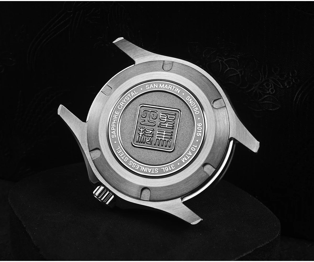 San Martin Official 39mm Guilloche MOP Dial Gada Watch Miyota 9015 Luxury Men's Automatic Mechanical Watches 10 ATM reloj SN0150
