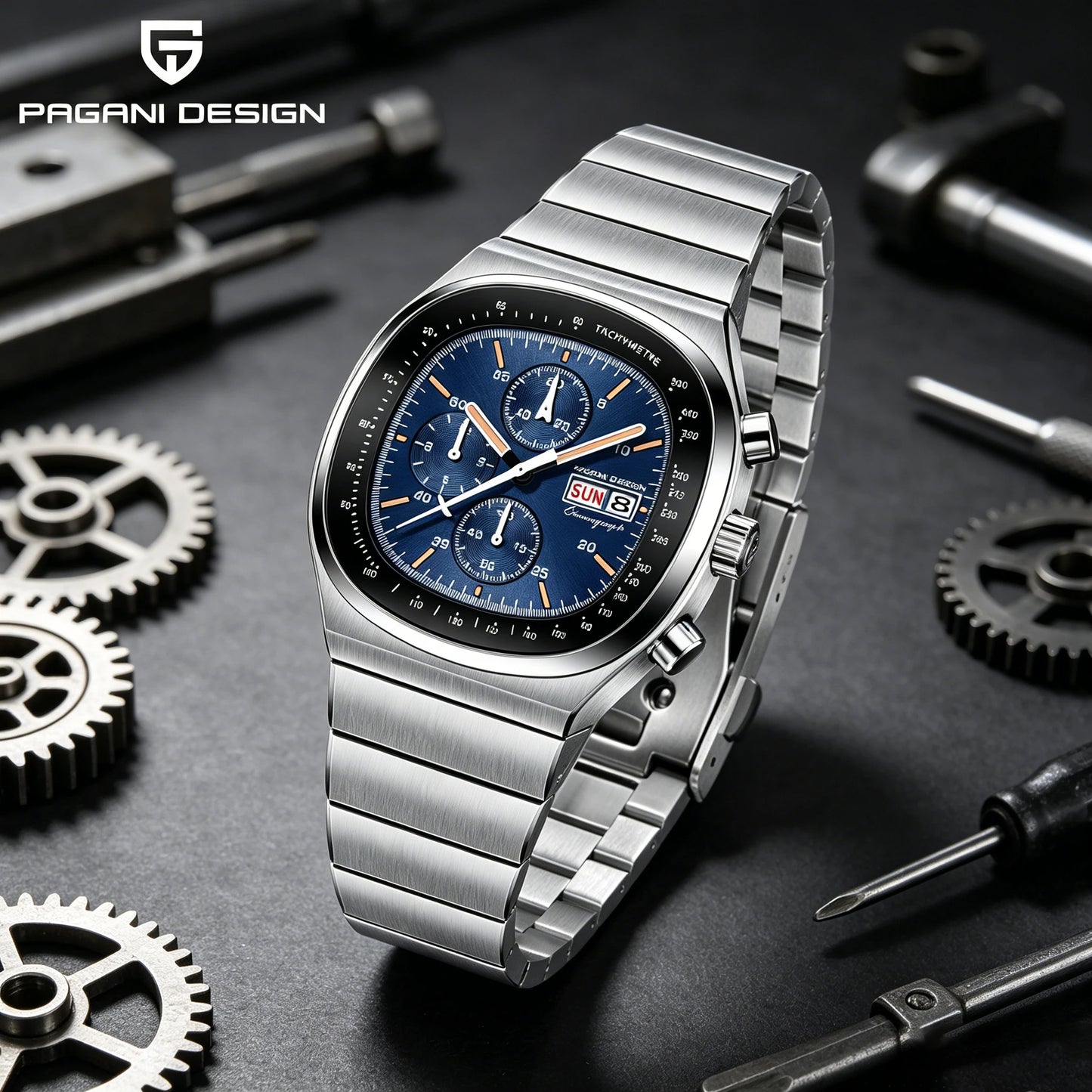 PAGANI DESIGN New PD1819 Men‘s Quartz Watches 40mm Sapphire Stainless Steel Waterproof Luminous C3 Chronograph reloj hombre