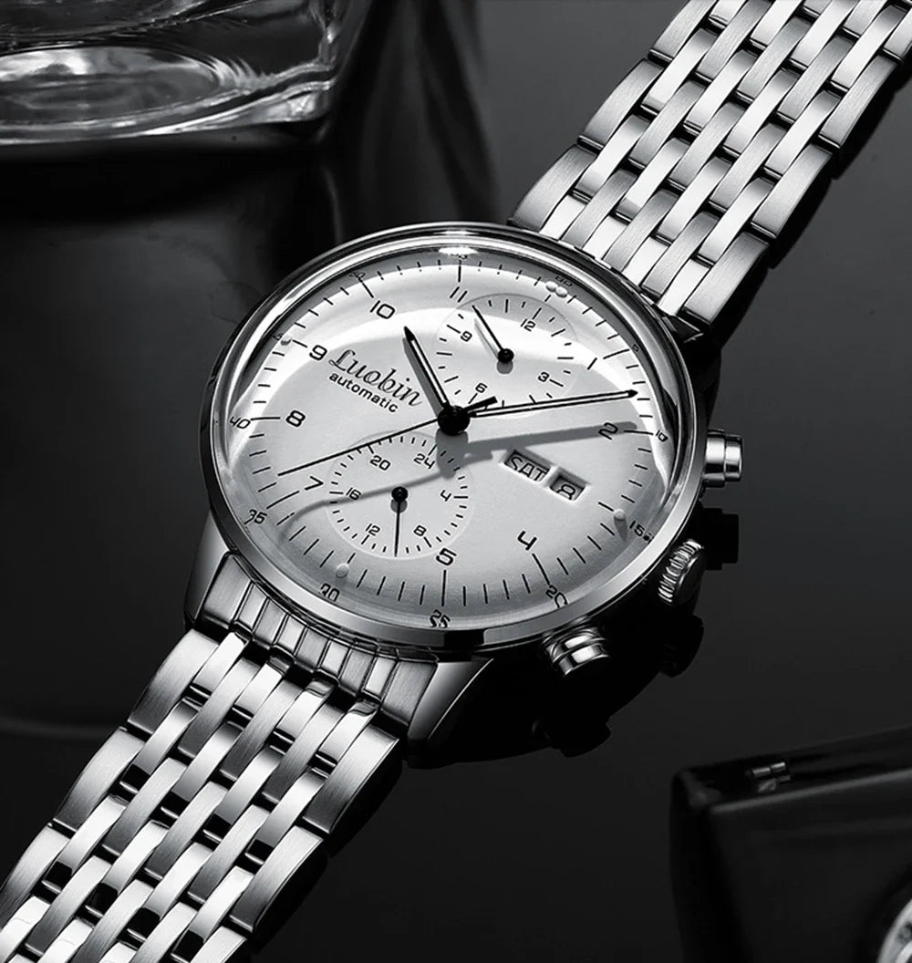 Mens Fashion Mechanical Watches Business Automatic Wristwatch Stainless Steel Luminous Designer Clock Reojes De Hombre New 2023