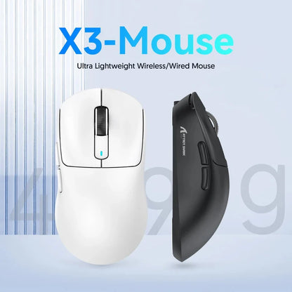 Ποντίκι τριπλής λειτουργίας ATTACK SHARK X3 1K Hz, X3Pro ασύρματο ποντίκι Bluetooth 4K Hz ελαφρύ, PAW3395, ταχύτητα κίνησης 650IPS