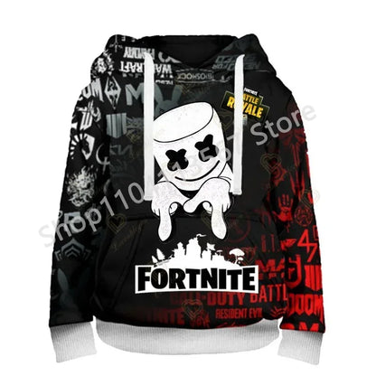 Llama Battle Royale Fortnite Hoodies, 3D Printed Sweatshirts for Men, Women, and Children, Boys and Girls Streetwear Pullover, Green Tops