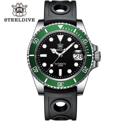 Steeldive Brand Watch SD1953 Water Ghost Diver Watch Men 300M Waterproof Sapphire Glass BGW9 Luminous NH35 Automatic Dive Watch
