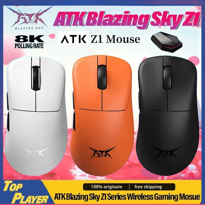 ATK Z1 Pro Max Ultra Wireless -pelihiiri, mukautetut tassut, PAW3950, Ultra Smart Speed Wireless, 8k Polling Rate, 0.39ms matala viive