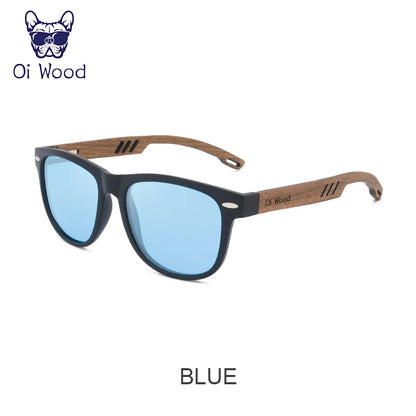 Oi Wood Sunglasses Polarized Black Walnut Wood Sunglasses for Man Polarized High Quality Sun Glasses Men UV400 Eyewear
