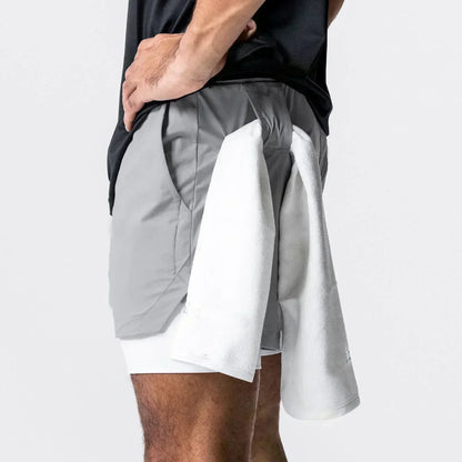 Dragon Ball Men's Double-layer Shorts Son Goku Summer Japanese Anime Fake Two-piece Sports Fitness Quick-drying Shorts